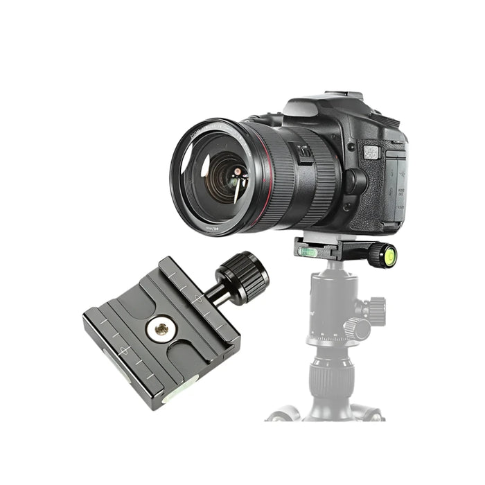 50Mm Qr Clamp With Bubble Level For Benro Acratech Kirk 3/8 To 1/4 Adapter