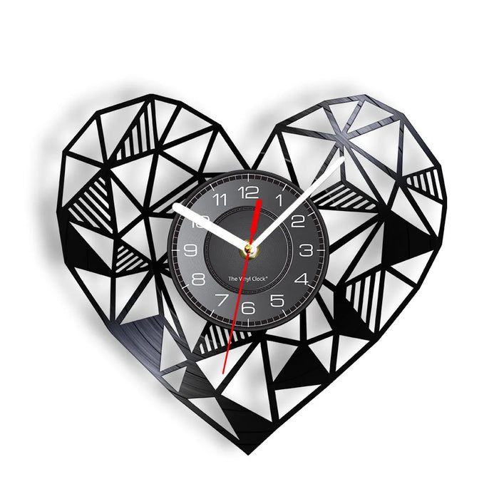 Romantic Geometric Heart Wall Clock