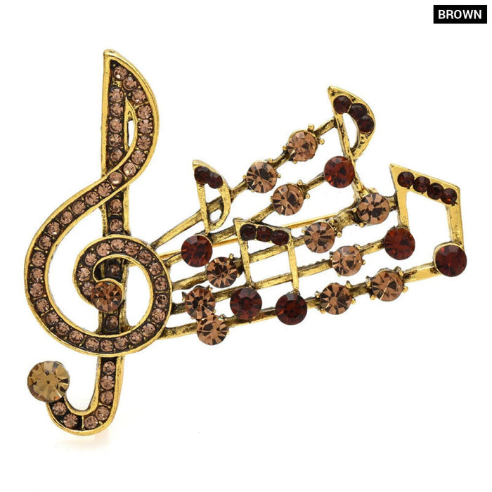 Music Note Brooches 3 Colour Classic Music Lover Pin