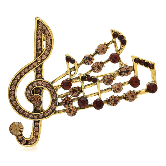 Music Note Brooches 3 Colour Classic Music Lover Pin