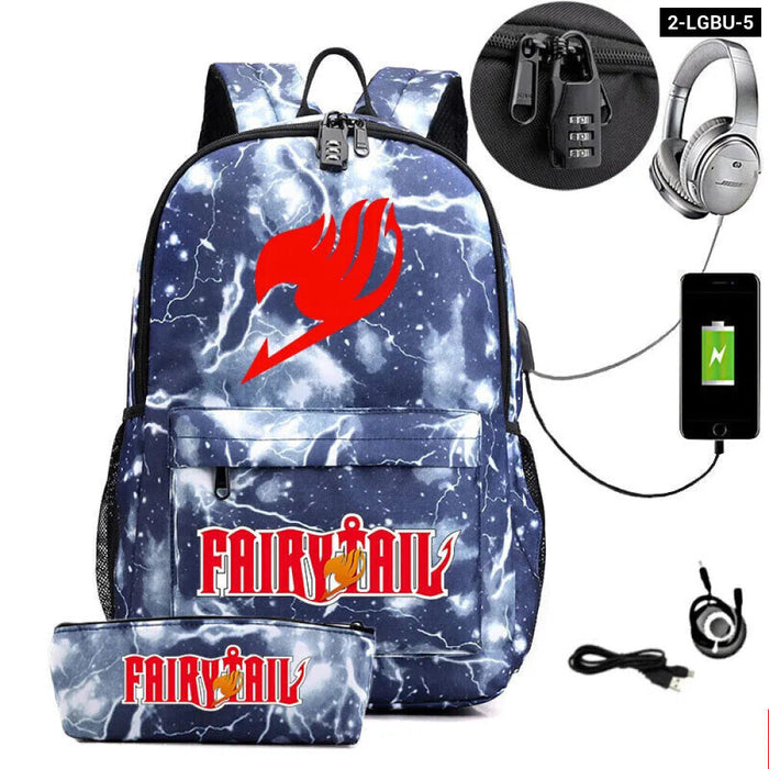 Fairy Tail Anime Print Bag For Youth Students School Leisure And Travel Backpack For Boys And Girls