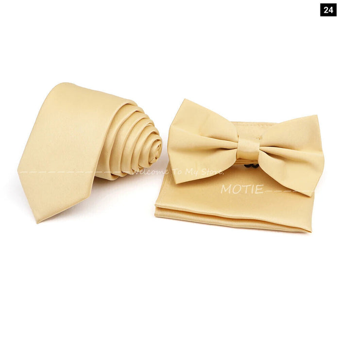 Colourful Bowtie Set Polyester For Mens Business And Wedding