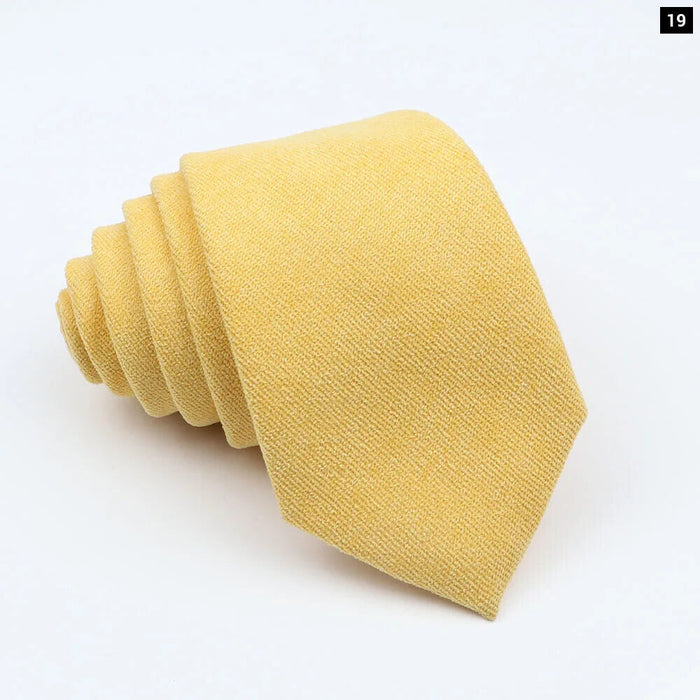 Colourful Cotton Corduroy Neck Tie 7Cm Skinny Wedding Party Tuxedo Accessory