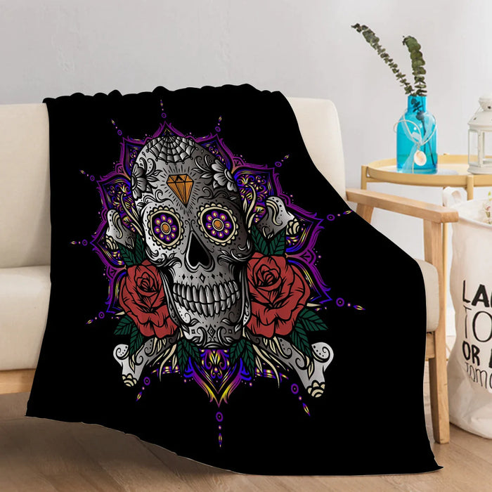 Lotus Brick Skull Throw Blanket Soft And Plush For Sofa Couch And Bed