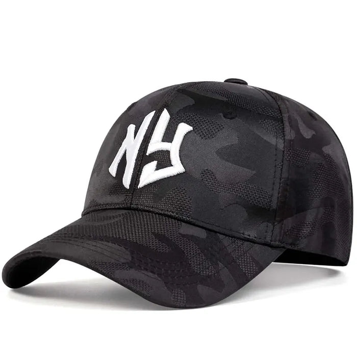 Embroidered Camo Baseball Hat For Outdoor Wear