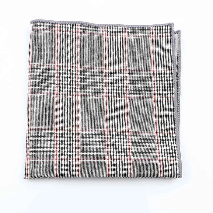 Vintage Grey Black Plaid Hankerchief Cotton Scarf