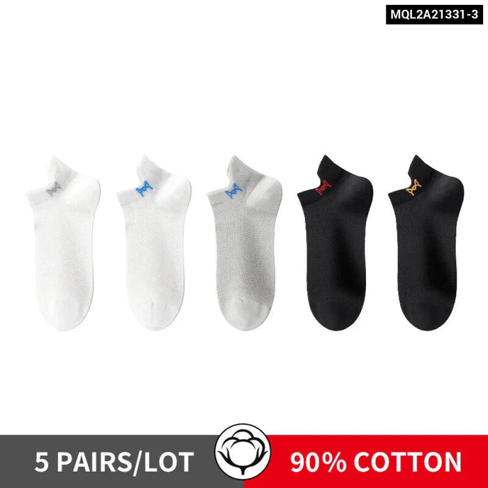 5 Pairs Mens Breathable Ankle Socks