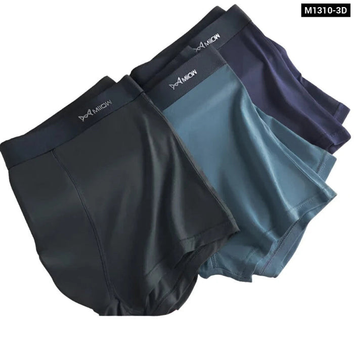 Pack Of 3 Ice Silk Mens Boxer Briefs