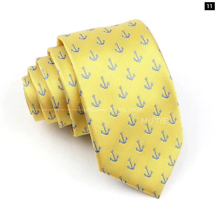 Blue Sailboat Necktie For Men Weddings Parties And Daily Wear