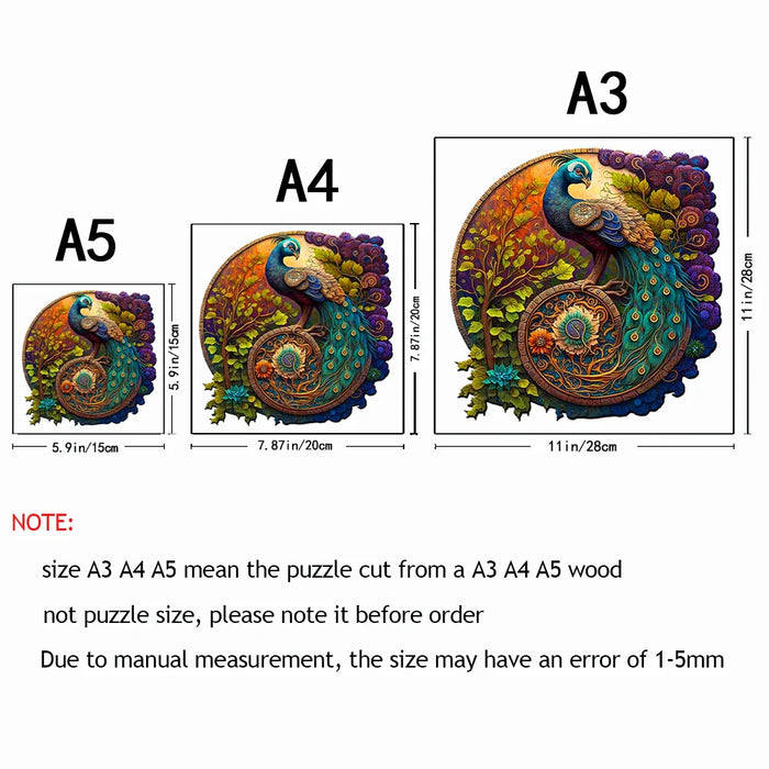 Round Peacock And Bird Wooden Puzzle For Kids