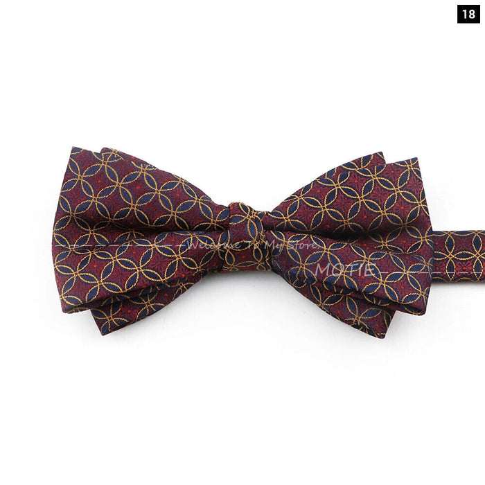 Brown Striped Bowtie For Weddings And Parties