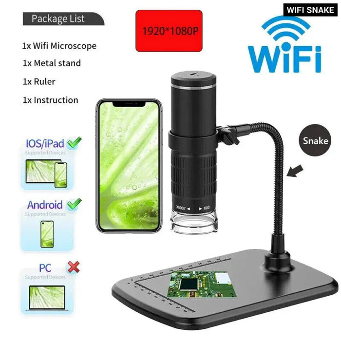 Portable Wireless Microscope 50X To 1000X Magnification