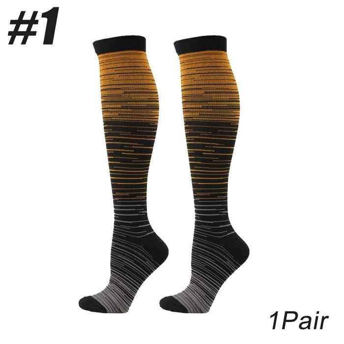 1Pair Copper Calf Compression Knee Long Socks for Running Nursing Hiking Travel