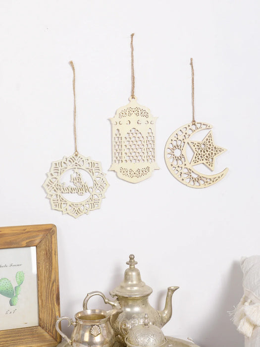 3 Piece Ramadan Wood Decor Set