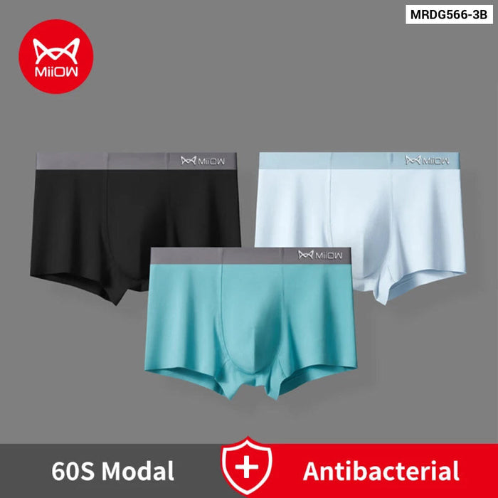 Pack Of 3 Antibacterial Mens Boxers Breathable