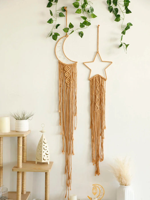 Boho Moon And Star Dreamcatcher Wall Hanging Set