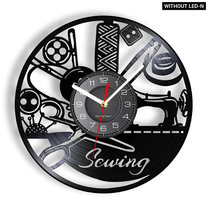 Quilting Sewing Machine Vinyl Record Clock