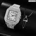 2pcs Set Watches For Men Fashion Casual Simple Mens Square