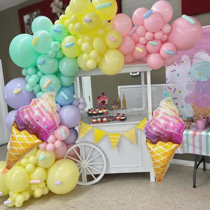 Pink Balloon Wreath Arch Set Macaron Rainbow Ice Cream Party Birthday Theme Decoration Pink Blue White