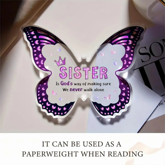 Charming Butterfly Acrylic Plate Perfect For Sister's Special Occasions