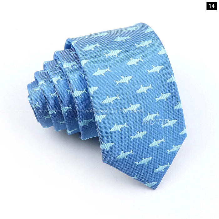 Blue Whale Pattern Tie For Weddings And Daily Wear