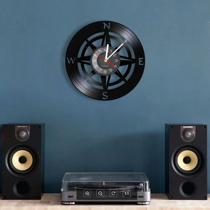 Modern Nautical Compass Wall Clock