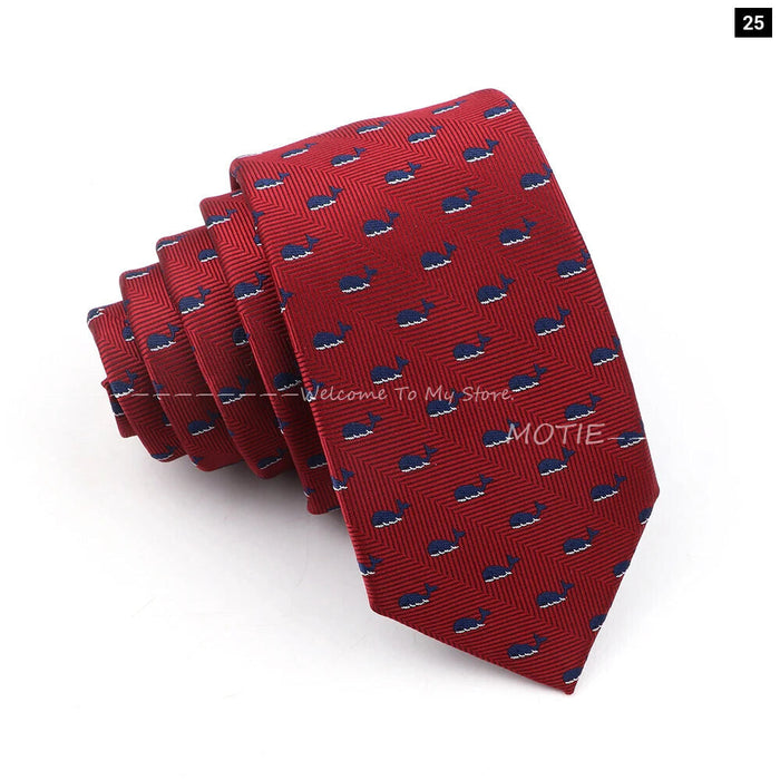 Blue Whale Pattern Tie For Weddings And Daily Wear