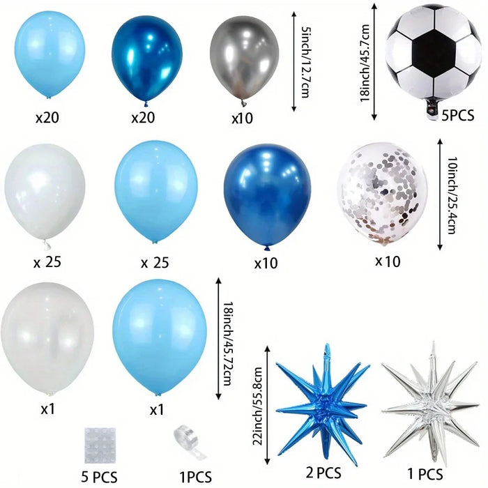 136Pcs Football Themed Balloon Arch Wreath Set For Birthday Football Themed Fan Gatherings Summer Party Decorations