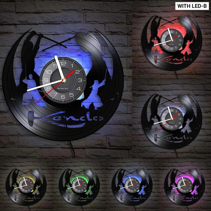 Kendo Swordsmanship Vinyl Record Clock