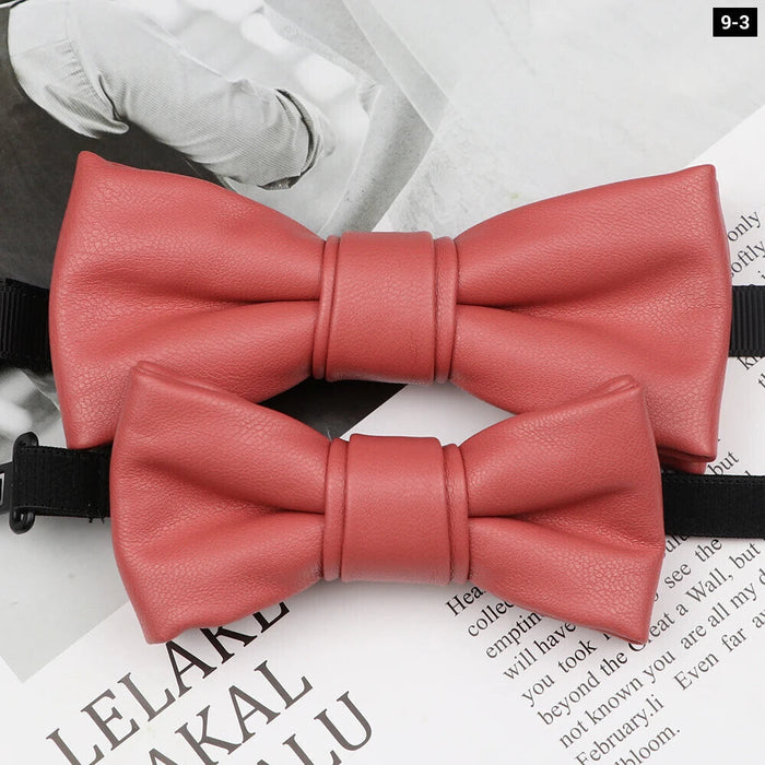 Leather Butterfly Bow Tie Set For Parties Weddings And Business Male And Female 40+ Colours