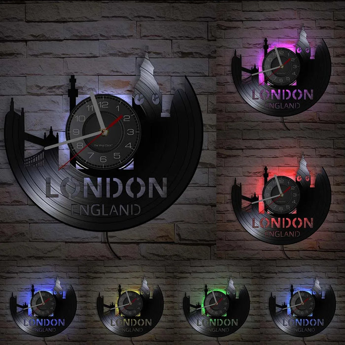 London Cityscape Vinyl Record Clock