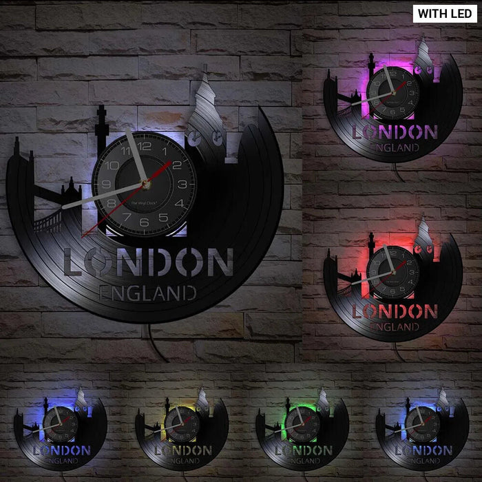 London Cityscape Vinyl Record Clock