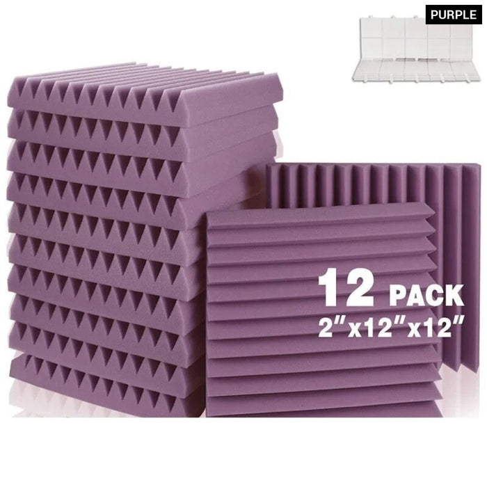 Self Adhesive Sound Absorbing Panel 12 Pcs House Isolation Wall Soundproof Foam Sponge Pad Ktv Room Studio Acoustic Foam Panels