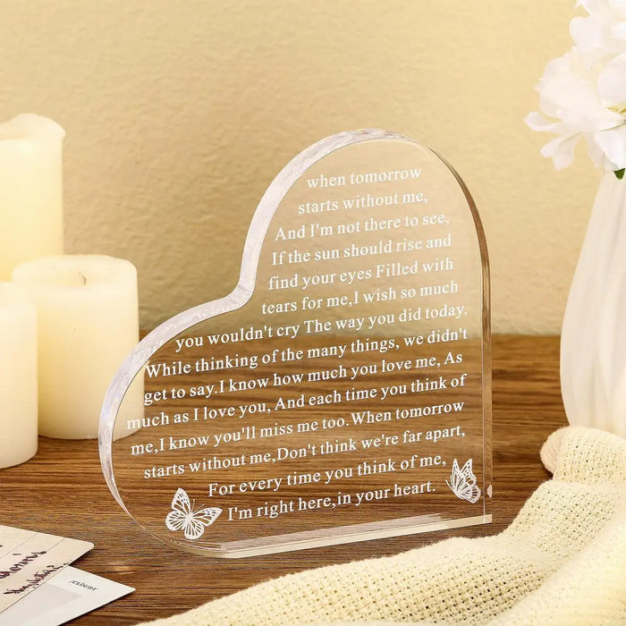 Acrylic Heart Sympathy Gifts For Memorial And Bereavement