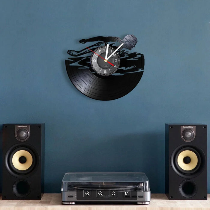 Swimming Vinyl Record Clock