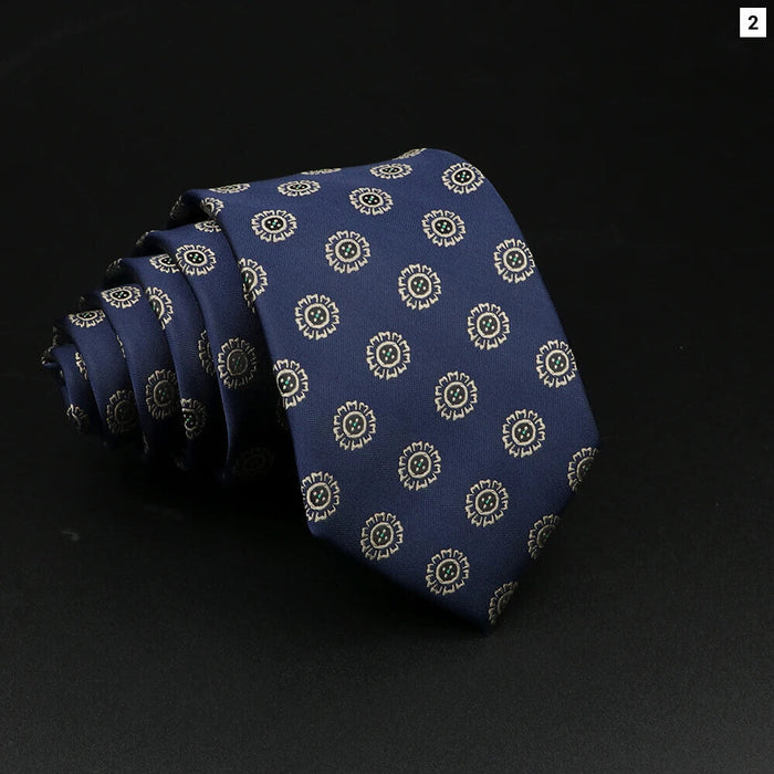 Blue Floral Plaid Tie Mens Classic Necktie For Weddings