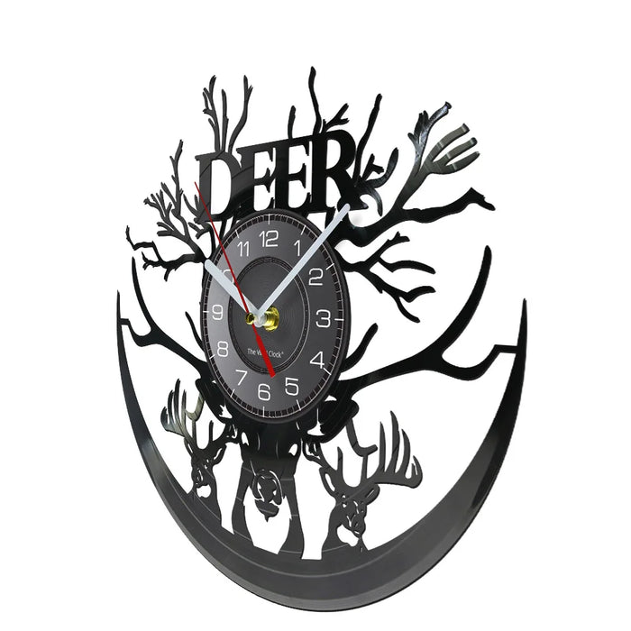 Deer Head Vinyl Record Wall Clock