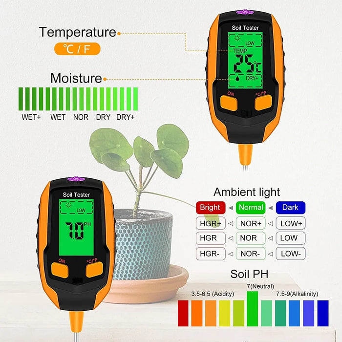 4 In 1 Digital Soil Moisture Meter For Plants