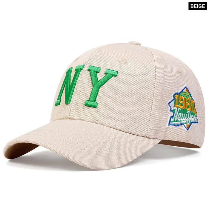 Ny Letter Embroidered Baseball Cap / Hat For Outdoor Wear