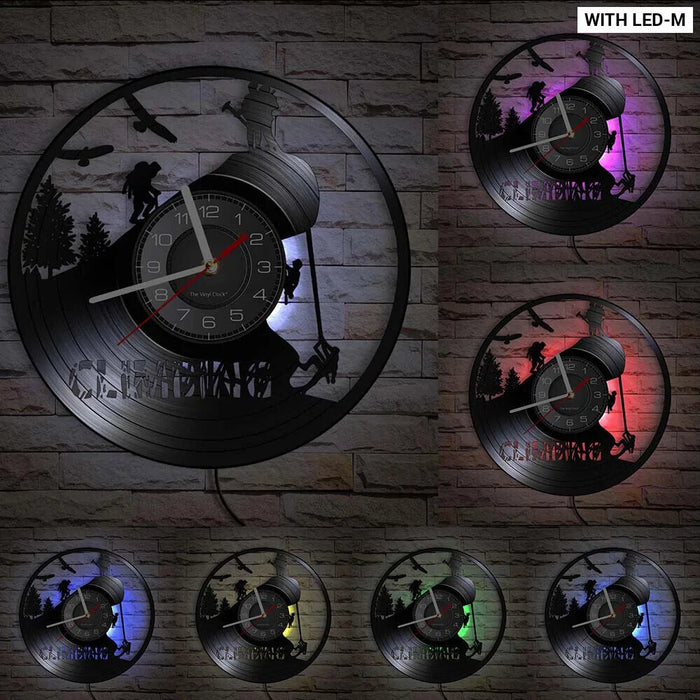 Mountain Climbing Vinyl Record Wall Clock