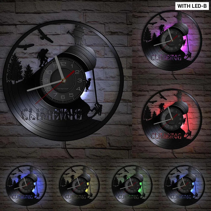 Extreme Rock Climbing Vinyl Record Clock