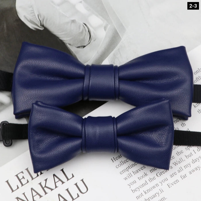 Leather Butterfly Bow Tie Set For Parties Weddings And Business Male And Female 40+ Colours