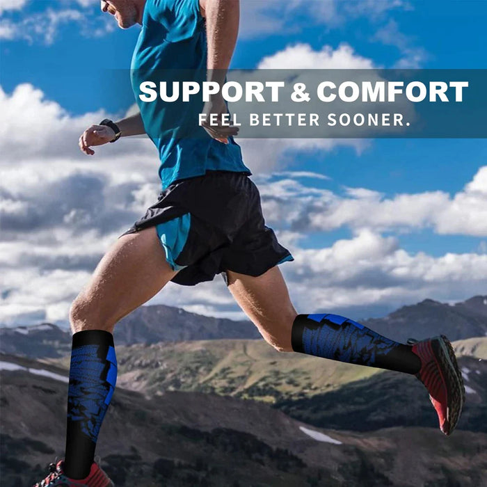 1 Pair Knee High Compression Socks For Men Women Running