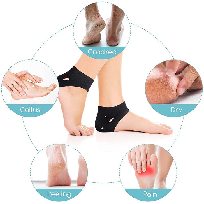 Breathable Moisturising Heel Socks Cups for Heel Spur Cracked Heels