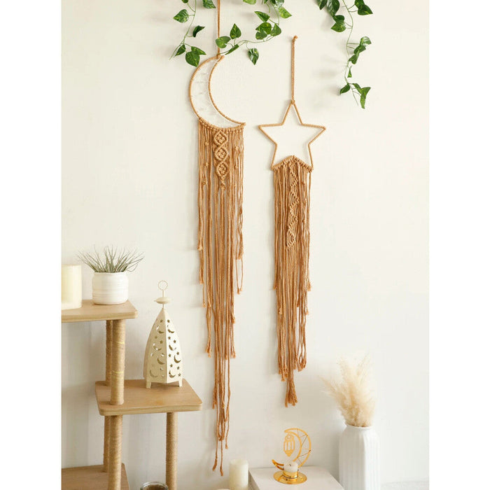 Boho Moon And Star Dreamcatcher Wall Hanging Set