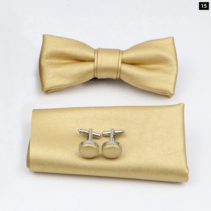 Tie Pocket Square Cufflink And Bowtie Set For Men For Business Weddings And Gifts