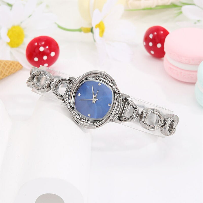 5Pcs Set Watches Women Hollow Chain Watches Simple Casual Women'S Wristwatch Bracelet Necklace Earring