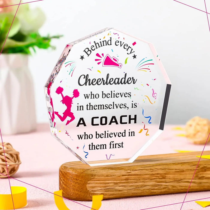 Acrylic Cheer Coach Plaque Cheerleading Appreciation Gift