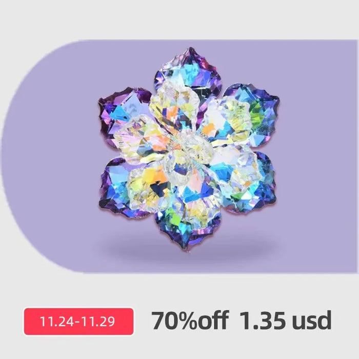 Glass Flower Brooch 14 Colours