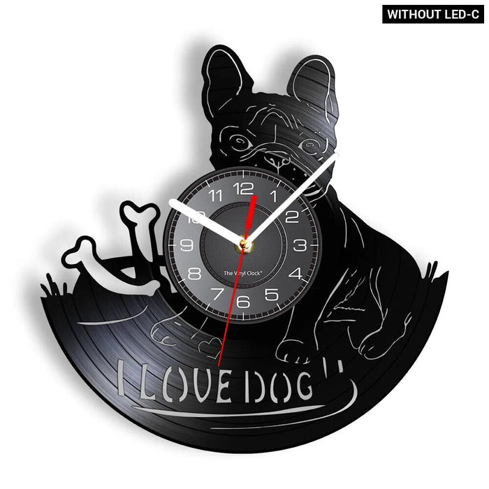 French Bulldog Vinyl Record Clock